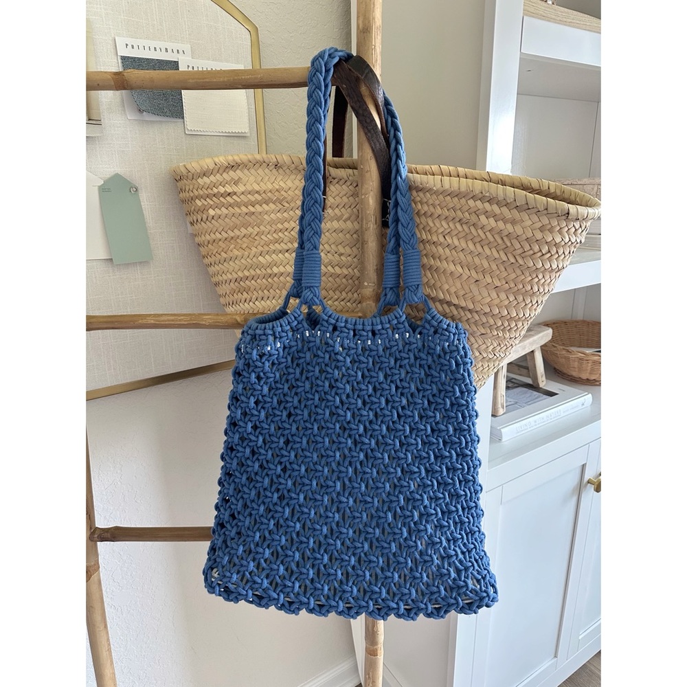 TALBOTS Blue Crochet Tote
